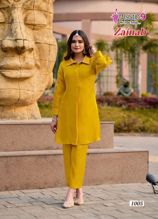 Mystic 9 Zainab Vol 1 Premium Satin Co-Ord Set Wholesale Price