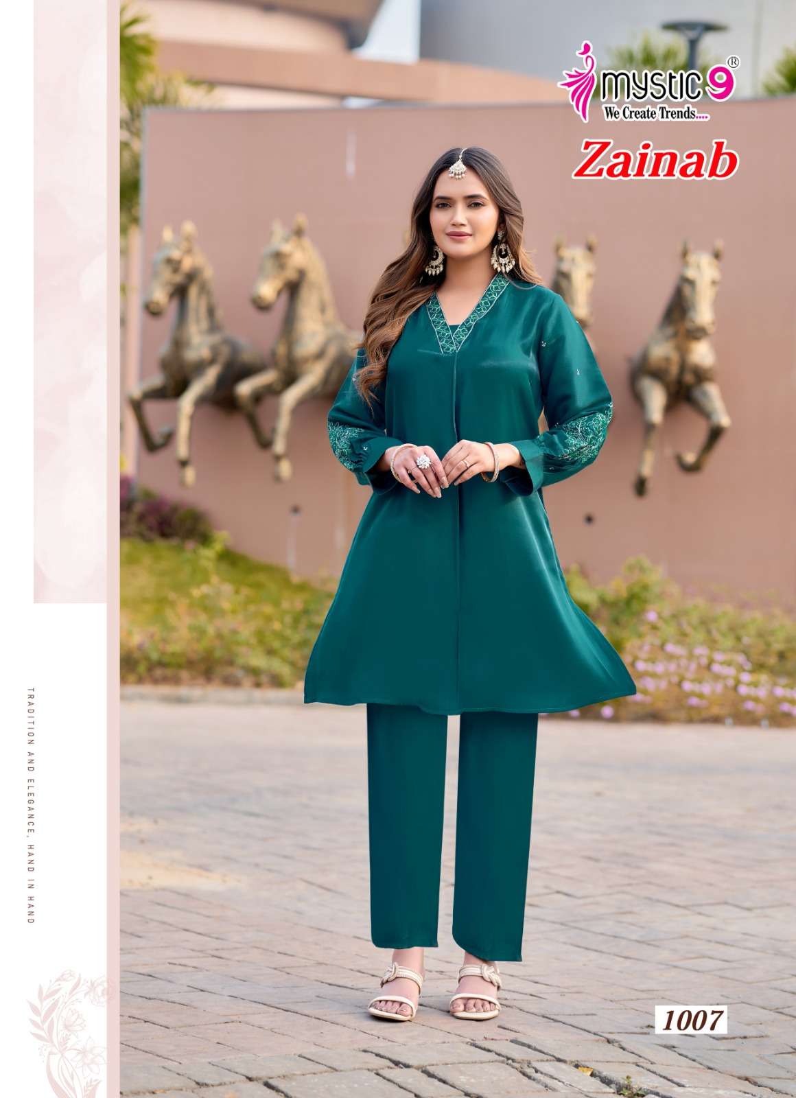 Mystic 9 Zainab Vol 1 Premium Satin Co-Ord Set Wholesale Price