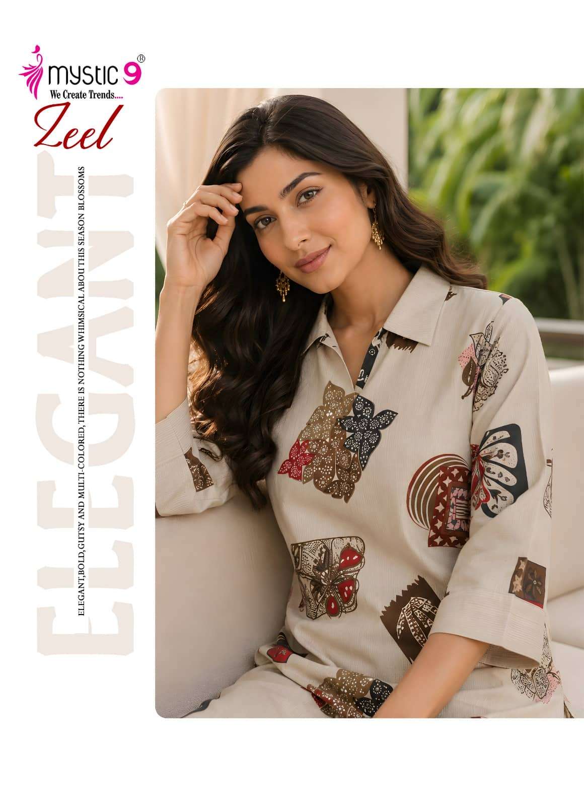 Mystic 9 Zeel Vol 3 Premium Gadhwal Foil Discharge Co-Ord Set - Amrah Wholesale