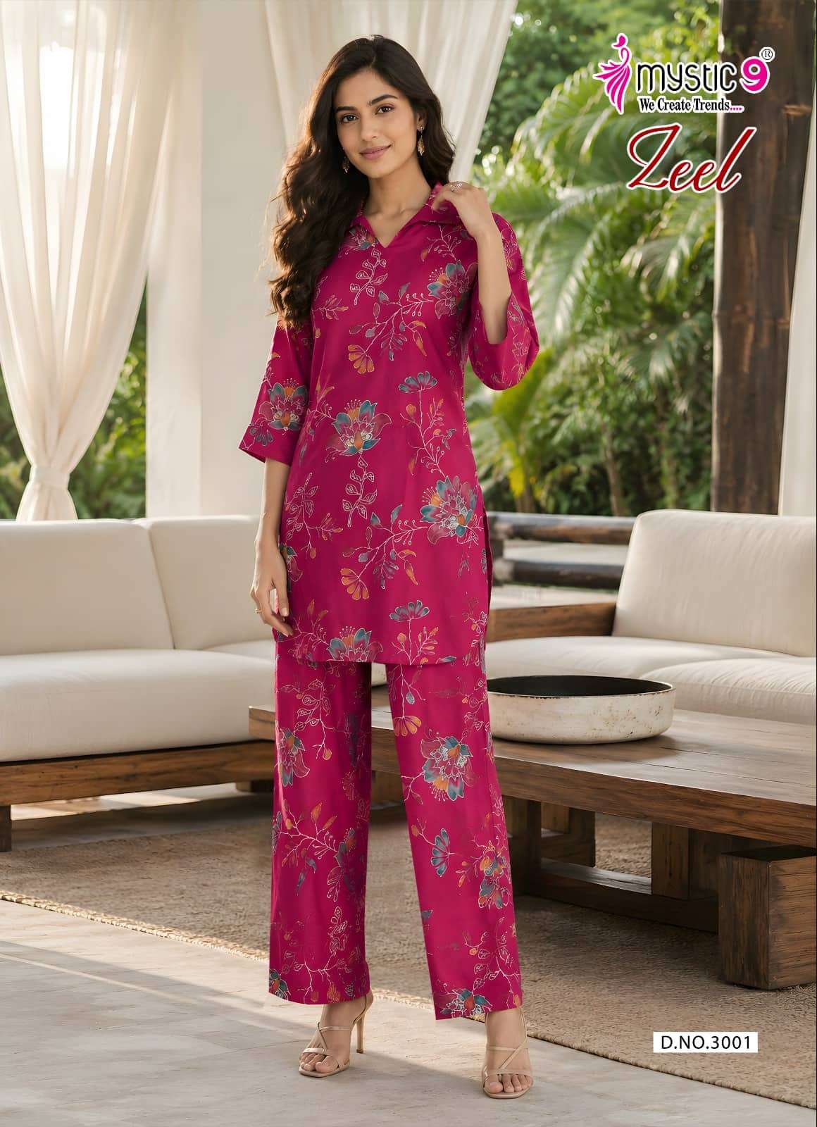 Mystic 9 Zeel Vol 3 Premium Gadhwal Foil Discharge Co-Ord Set - Amrah Wholesale