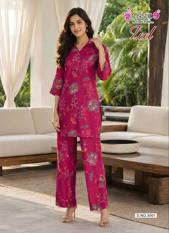 Mystic 9 Zeel Vol 3 Premium Gadhwal Foil Discharge Co-Ord Set - Amrah Wholesale
