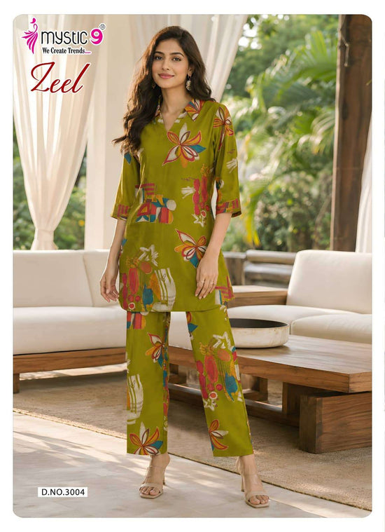 Mystic 9 Zeel Vol 3 Premium Gadhwal Foil Discharge Co-Ord Set - Amrah Wholesale