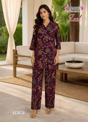 Mystic 9 Zeel Vol 3 Premium Gadhwal Foil Discharge Co-Ord Set - Amrah Wholesale