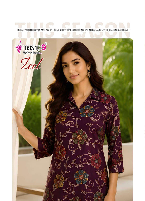Mystic 9 Zeel Vol 3 Premium Gadhwal Foil Discharge Co-Ord Set - Amrah Wholesale