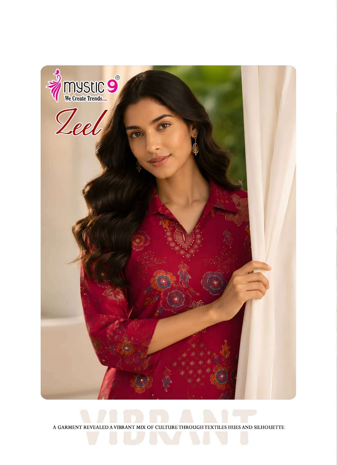 Mystic 9 Zeel Vol 3 Premium Gadhwal Foil Discharge Co-Ord Set - Amrah Wholesale
