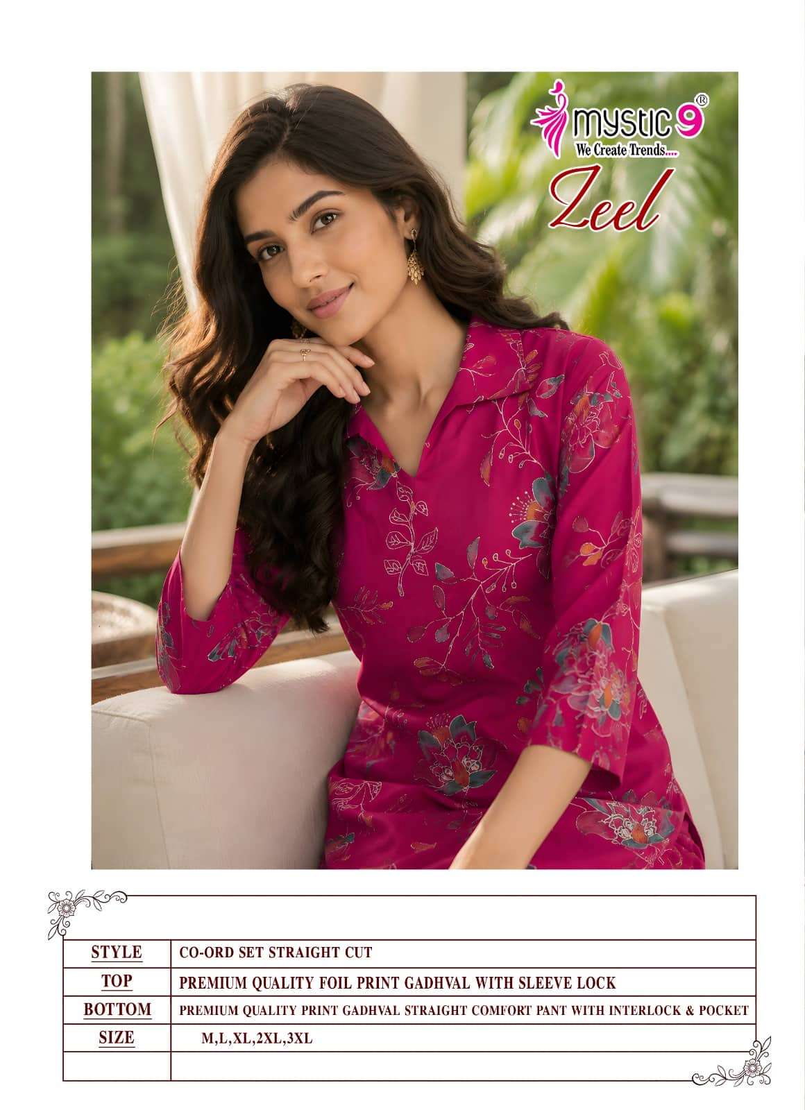 Mystic 9 Zeel Vol 3 Premium Gadhwal Foil Discharge Co-Ord Set - Amrah Wholesale