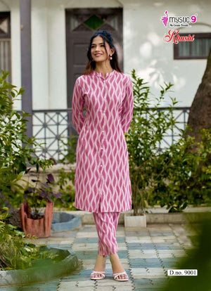 Mystic9 Khushi Vol-9 Floral Printed Viscose Kurti Pant Set