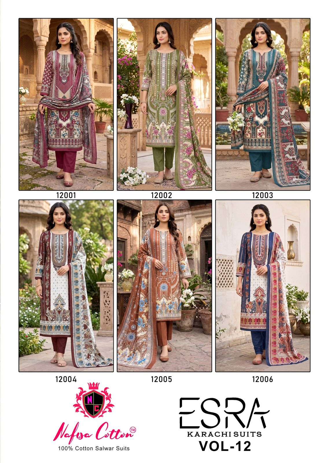 NAFISA COTTON ESRA VOL - 12 Cotton Printed Pakistani Suit - Amrah Wholesale