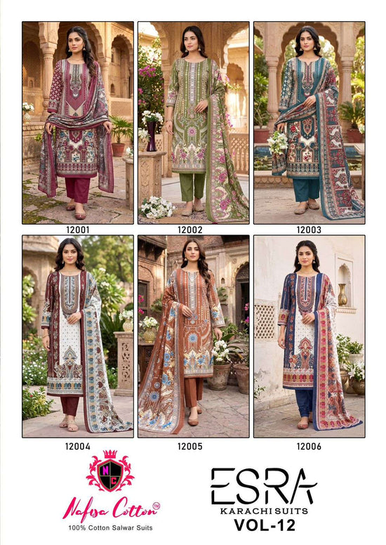 NAFISA COTTON ESRA VOL - 12 Cotton Printed Pakistani Suit - Amrah Wholesale