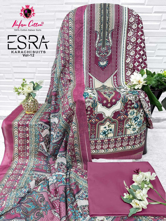 Nafisa Cotton Esra Vol 12 Soft Cotton Dress Material - Amrah Wholesale