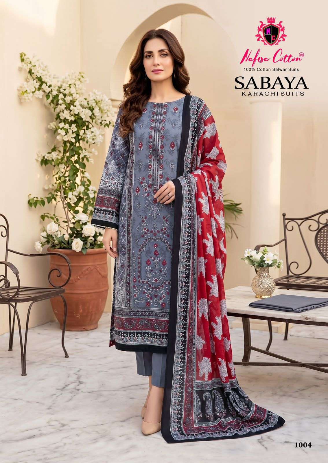 Nafisa Cotton Sabaya Pakistani Print Cotton Suit