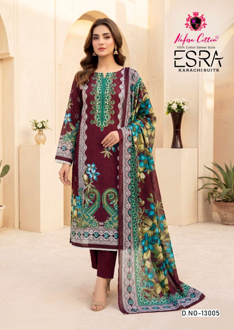 Nafisa Esra Vol 13 Indo Cotton Printed Karachi Dress Material