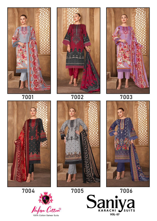 Nafisa Saniya Vol 7 Cotton Digital Printed Pakistani Suit