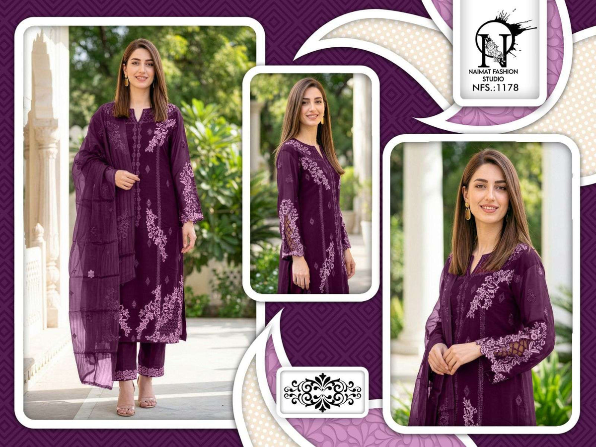 Naimat Fashion NFS-1178 Faux Blooming Embroidered Work Salwar Suit