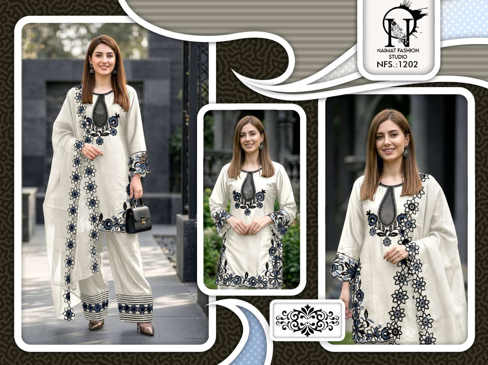 Naimat Fashion NFS - 1202 Pakistani Suit Set - Amrah Wholesale