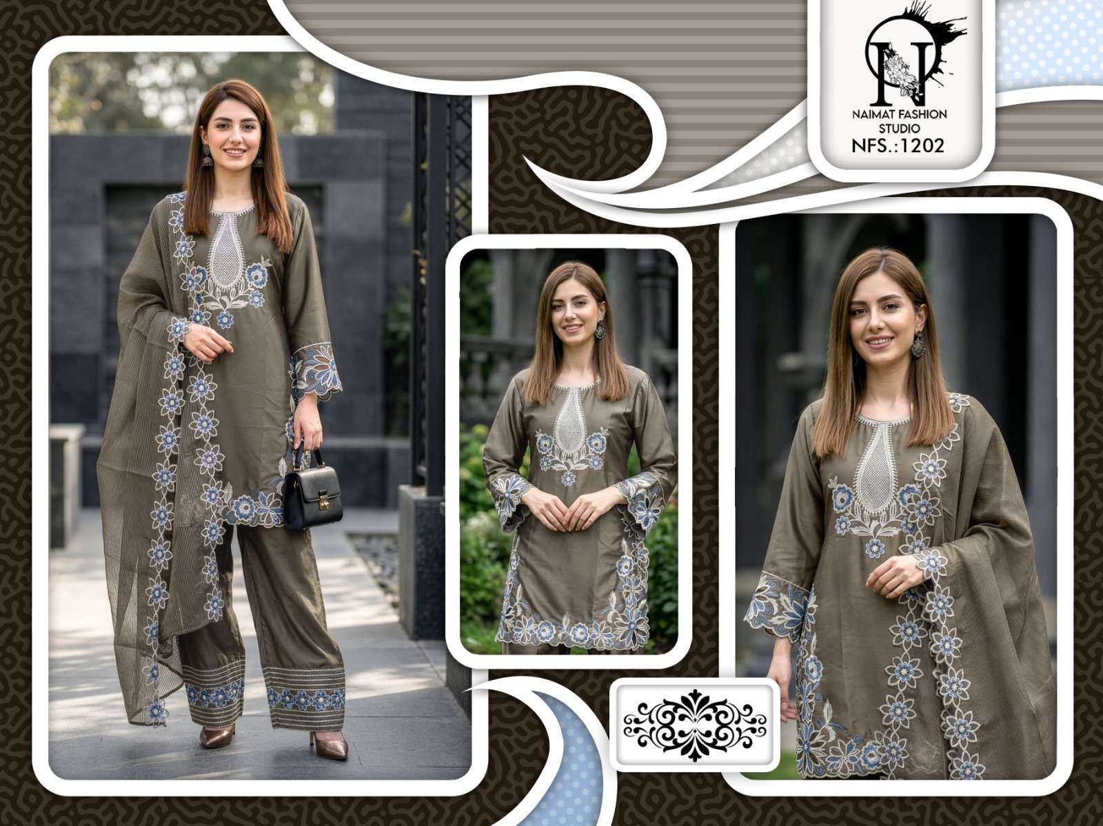 Naimat Fashion NFS - 1202 Pakistani Suit Set - Amrah Wholesale