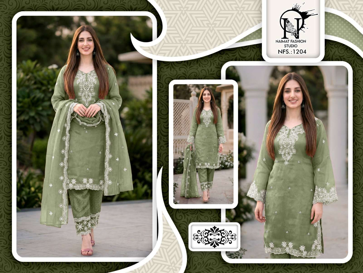 Naimat Fashion NFS - 1204 Pakistani Suit Set - Amrah Wholesale
