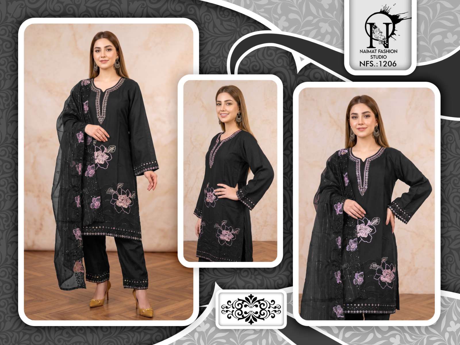 Naimat Fashion NFS - 1206 Pakistani Suit Set - Amrah Wholesale