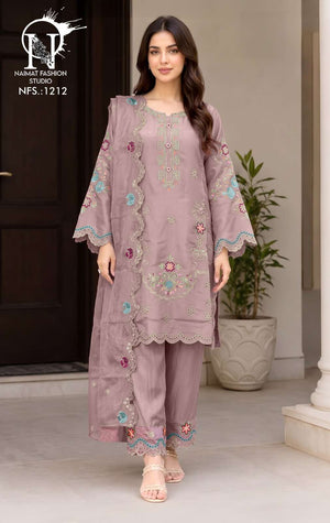 NAIMAT FASHION NFS-1212 Rayon Embroidered Pakistani Suit Set - Amrah Wholesale