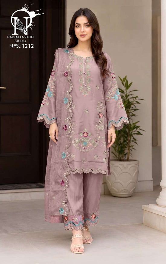 NAIMAT FASHION NFS-1212 Rayon Embroidered Pakistani Suit Set - Amrah Wholesale