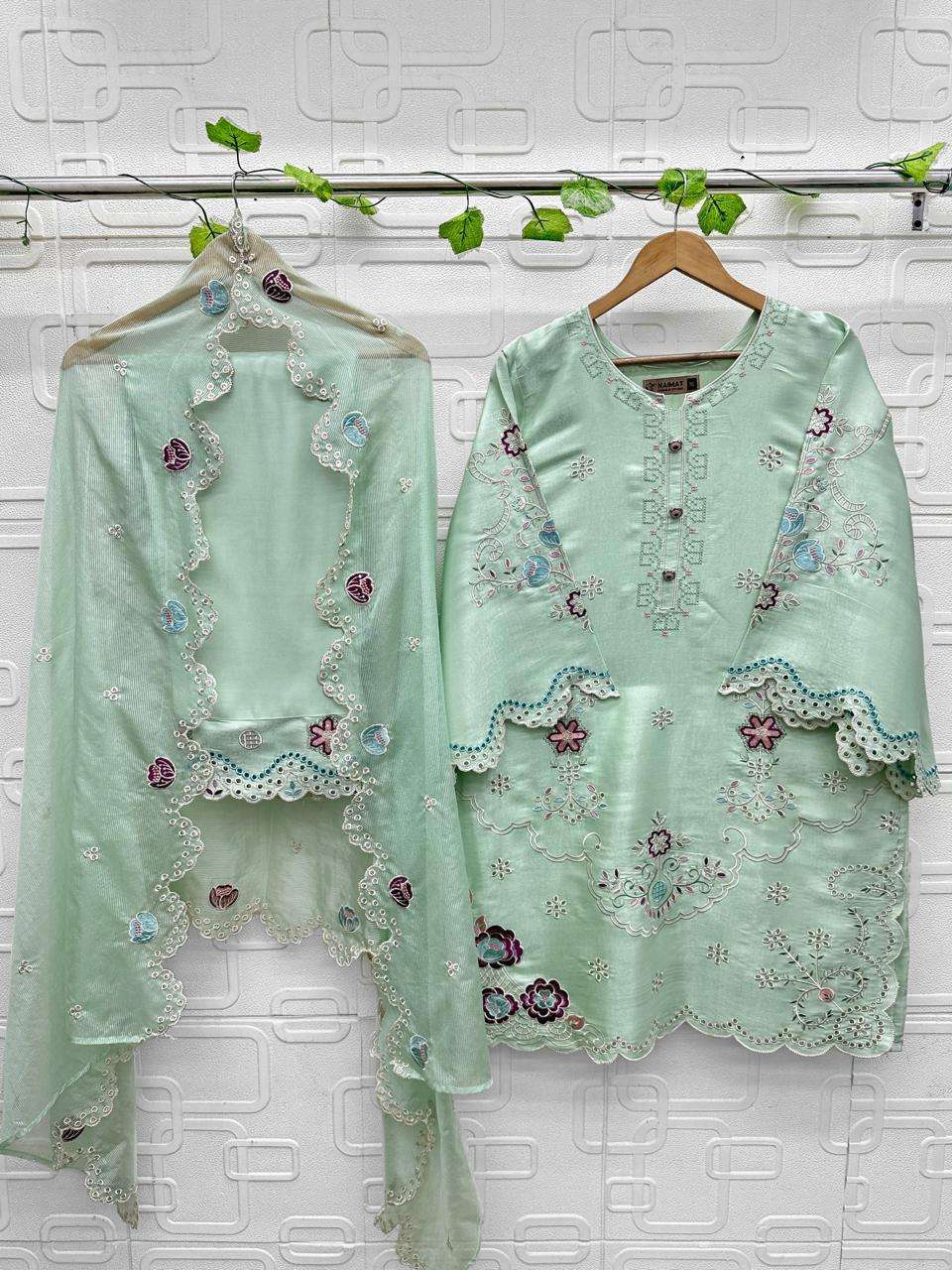 NAIMAT FASHION NFS-1212 Rayon Embroidered Pakistani Suit Set - Amrah Wholesale