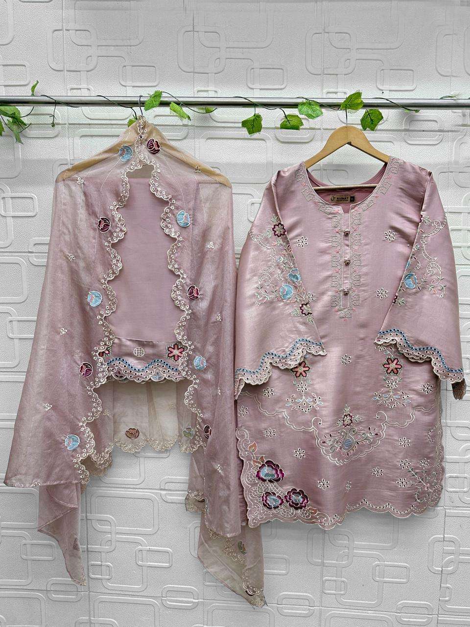 NAIMAT FASHION NFS-1212 Rayon Embroidered Pakistani Suit Set - Amrah Wholesale