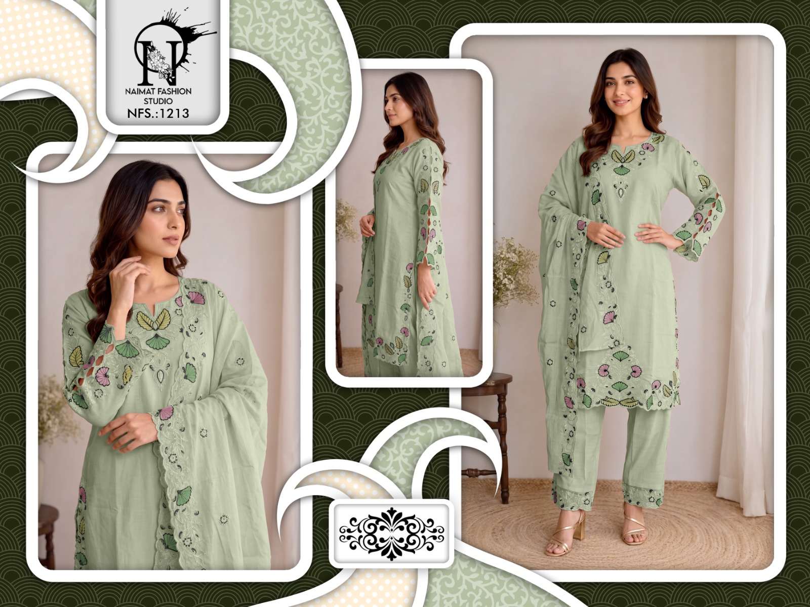 Naimat Fashion NFS - 1213 Cotton Embroidery Pakistani Suit Set