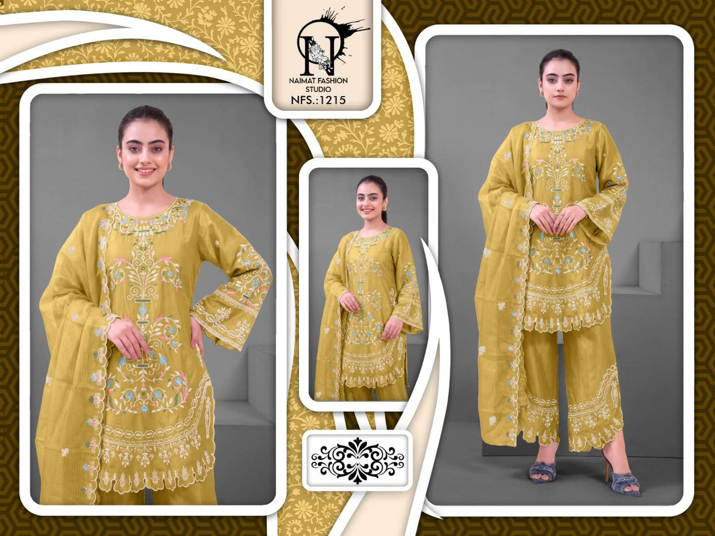 Naimat Fashion NFS - 1215 Chiffon Embroidery Pakistani Suit Set