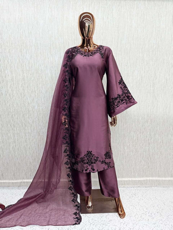Naimat Fashion NFS-1220 Satin Embroidered Work Salwar Suit
