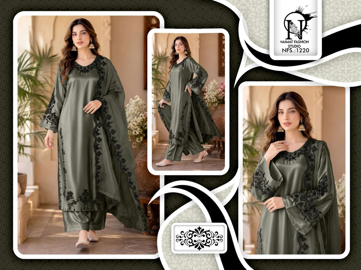 Naimat Fashion NFS-1220 Satin Embroidered Work Salwar Suit
