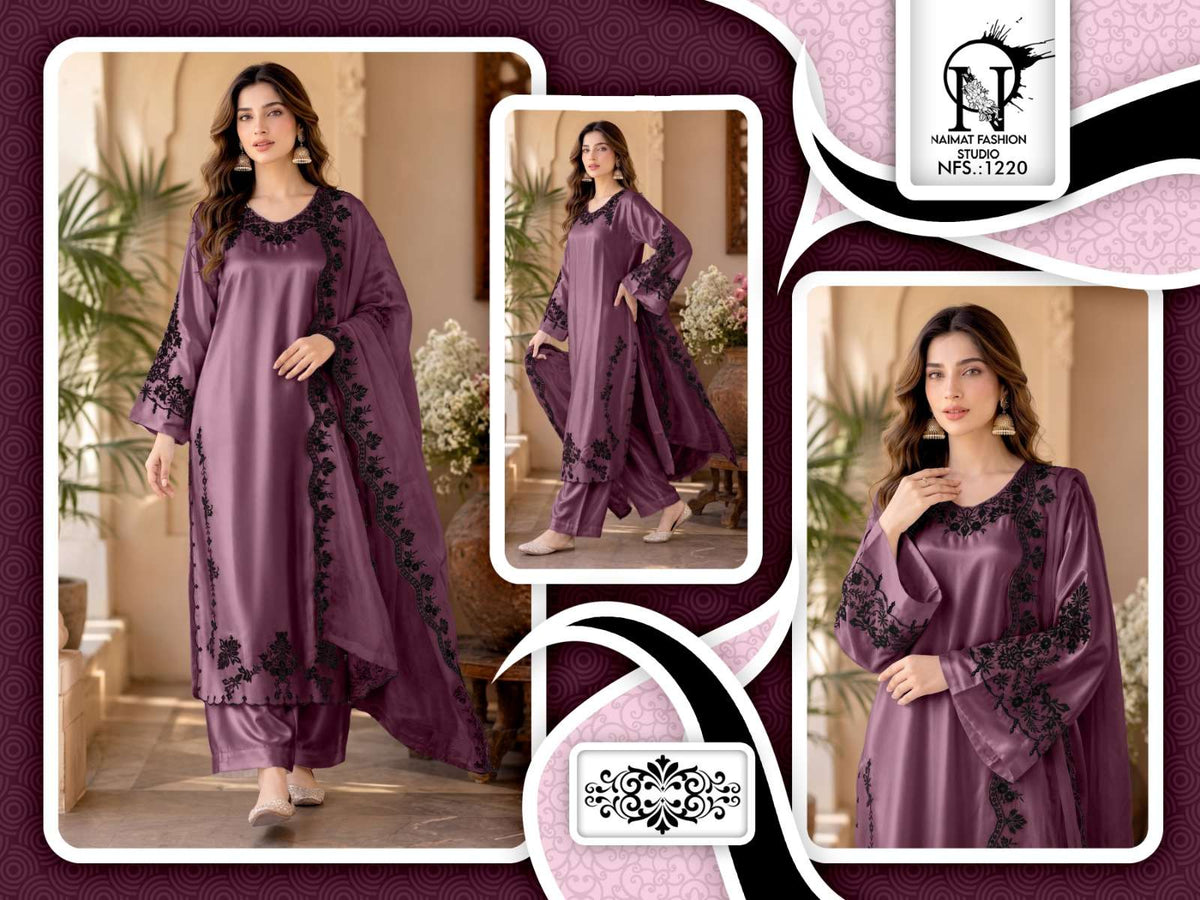Naimat Fashion NFS-1220 Satin Embroidered Work Salwar Suit