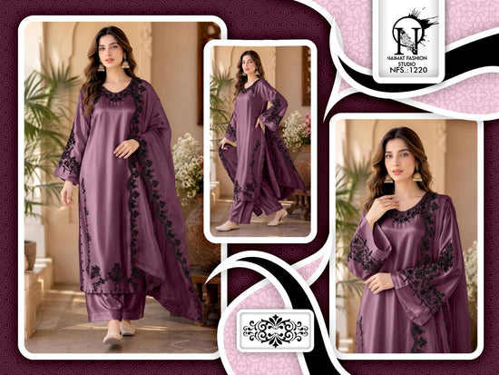 Naimat Fashion NFS-1220 Satin Embroidered Work Salwar Suit