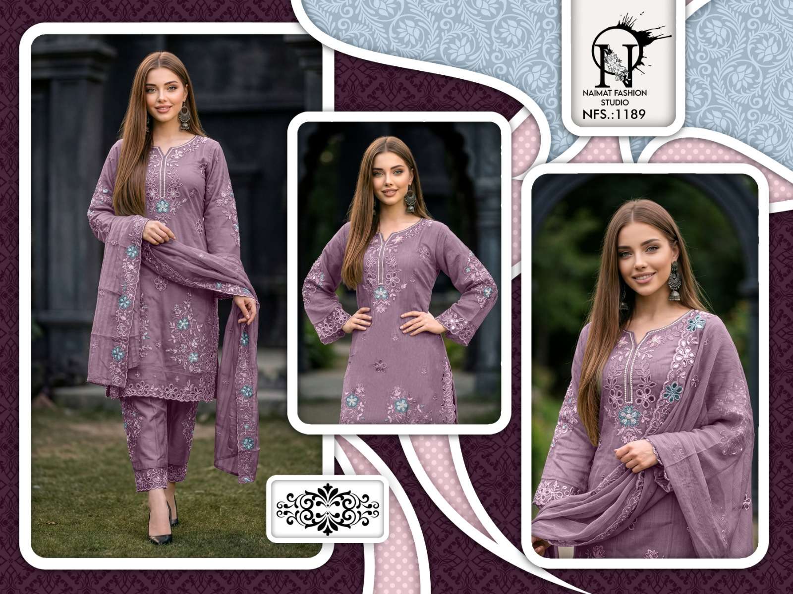 Naimat Fashion NFS - 1189 Pakistani Suit Set - Amrah Wholesale