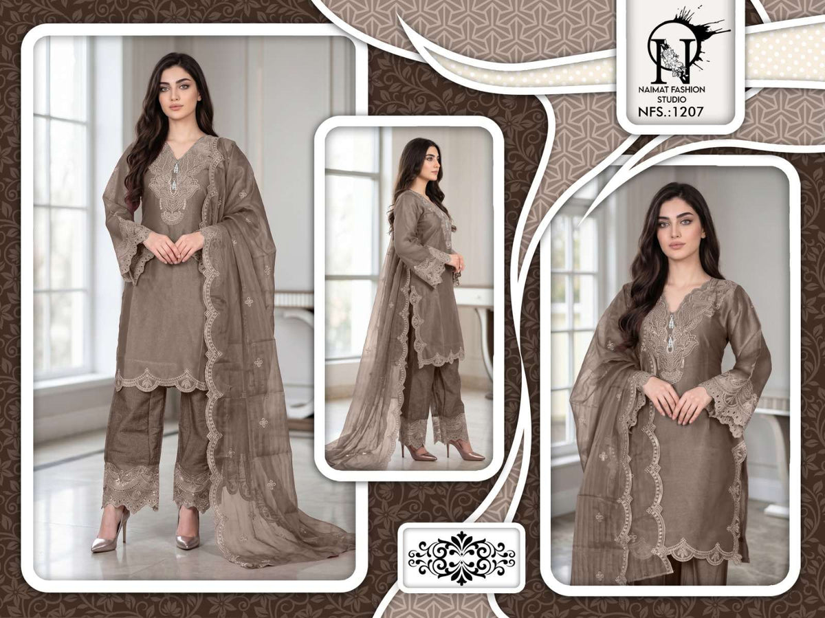 Naimat Fashion NFS-1207 Cotton Embroidered Pakistani Suit Set