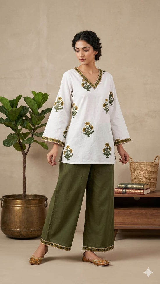 Amrah Wholesale Naisha K 1000 Cambric Cotton Block Print Short Top Collection