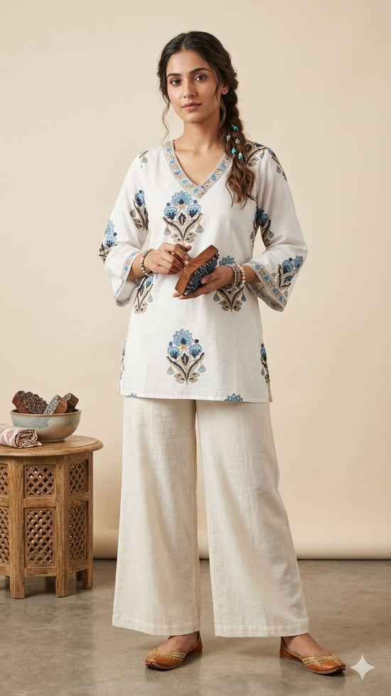 Amrah Wholesale Naisha K 1000 Cambric Cotton Block Print Short Top Collection