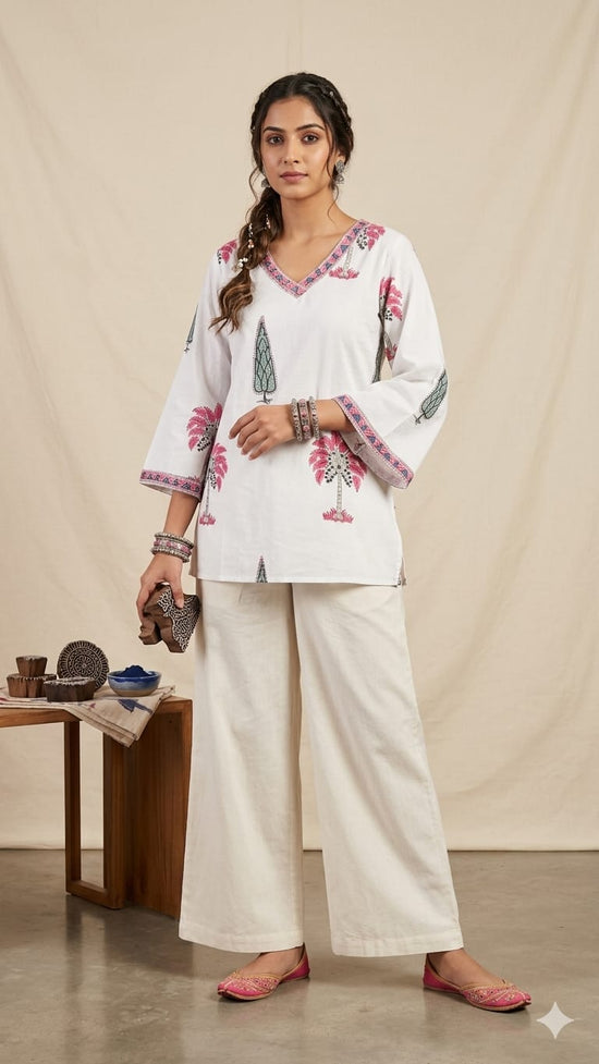 Amrah Wholesale Naisha K 1000 Cambric Cotton Block Print Short Top Collection