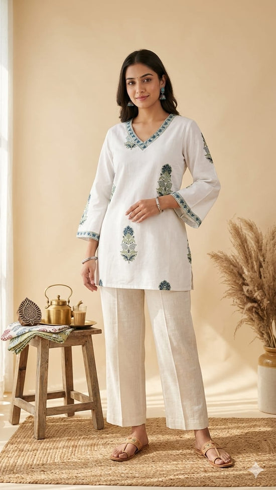 Amrah Wholesale Naisha K 1000 Cambric Cotton Block Print Short Top Collection