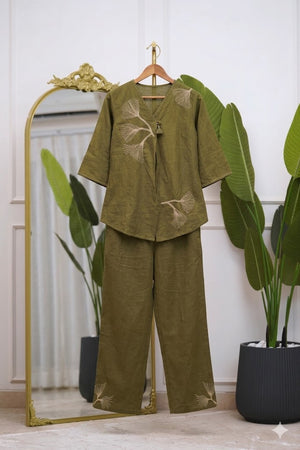 Naisha K 1003 Cotton Flex Embroidered Co Ord Set