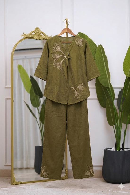 Naisha K 1003 Cotton Flex Embroidered Co Ord Set