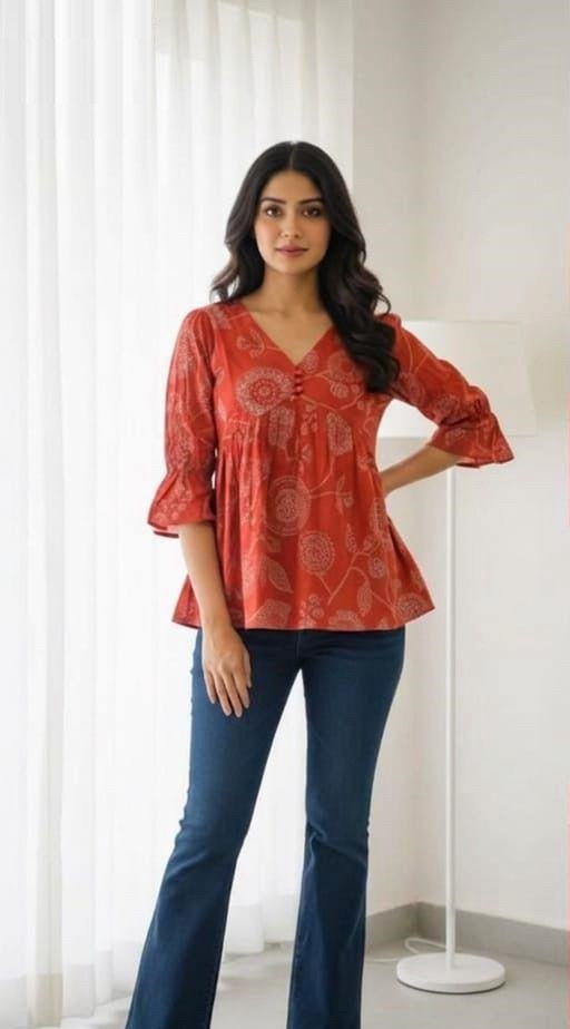 Naisha K 1024 Cotton Printed Tops Collection