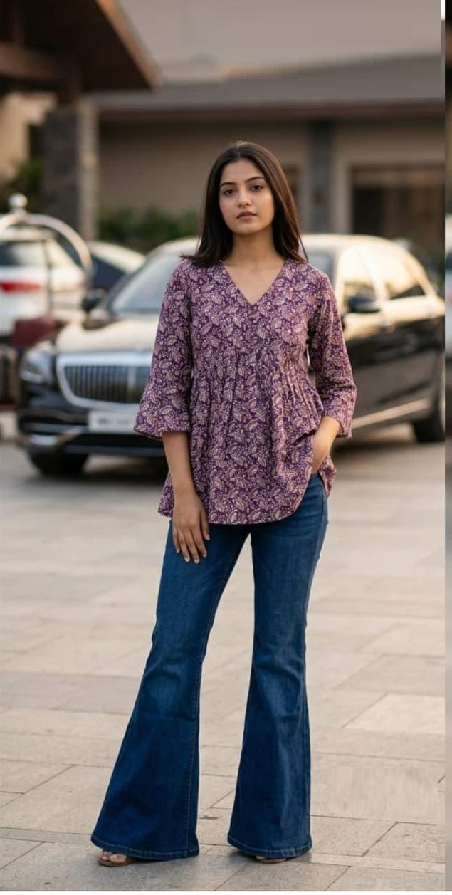 Naisha K 1024 Cotton Printed Tops Collection