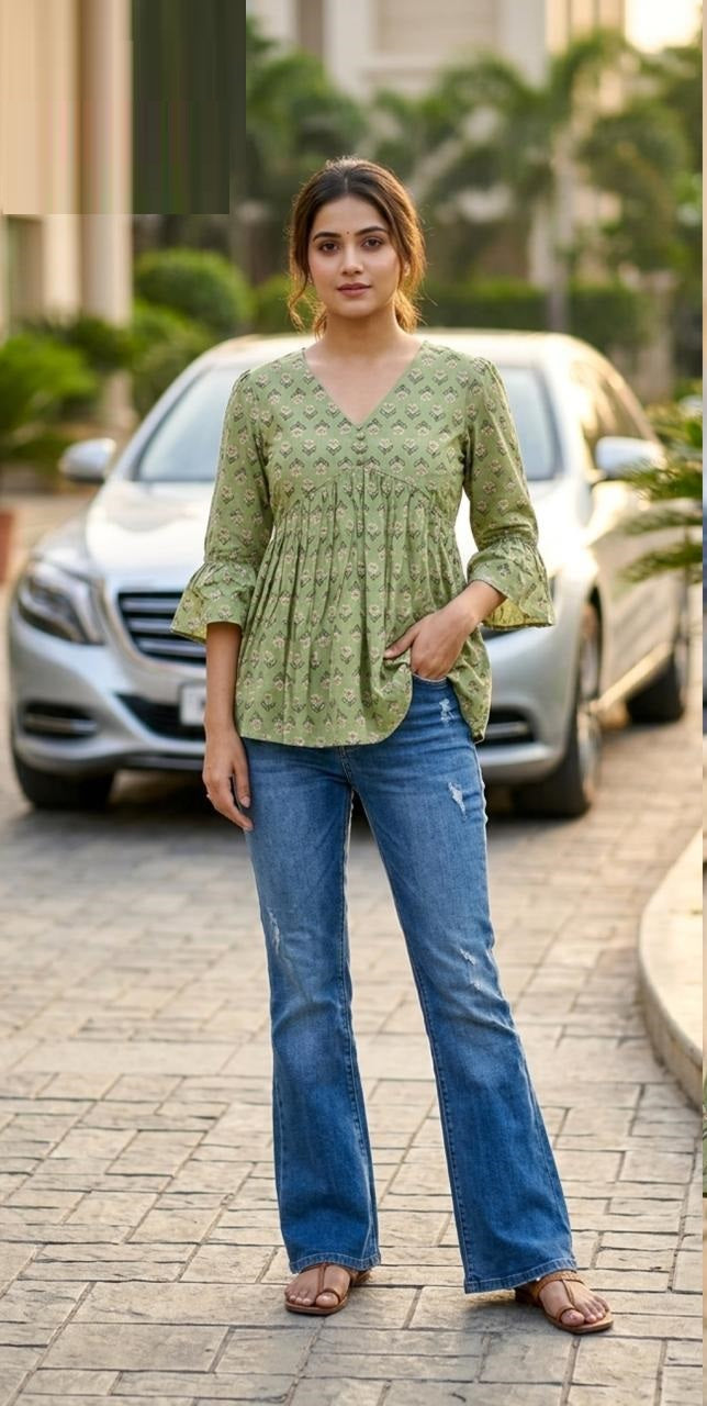 Naisha K 1024 Cotton Printed Tops Collection