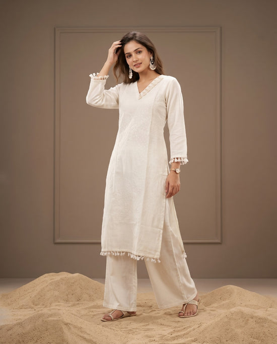 Naisha K 1026 Vertican Thread Work Kurti Pant Set