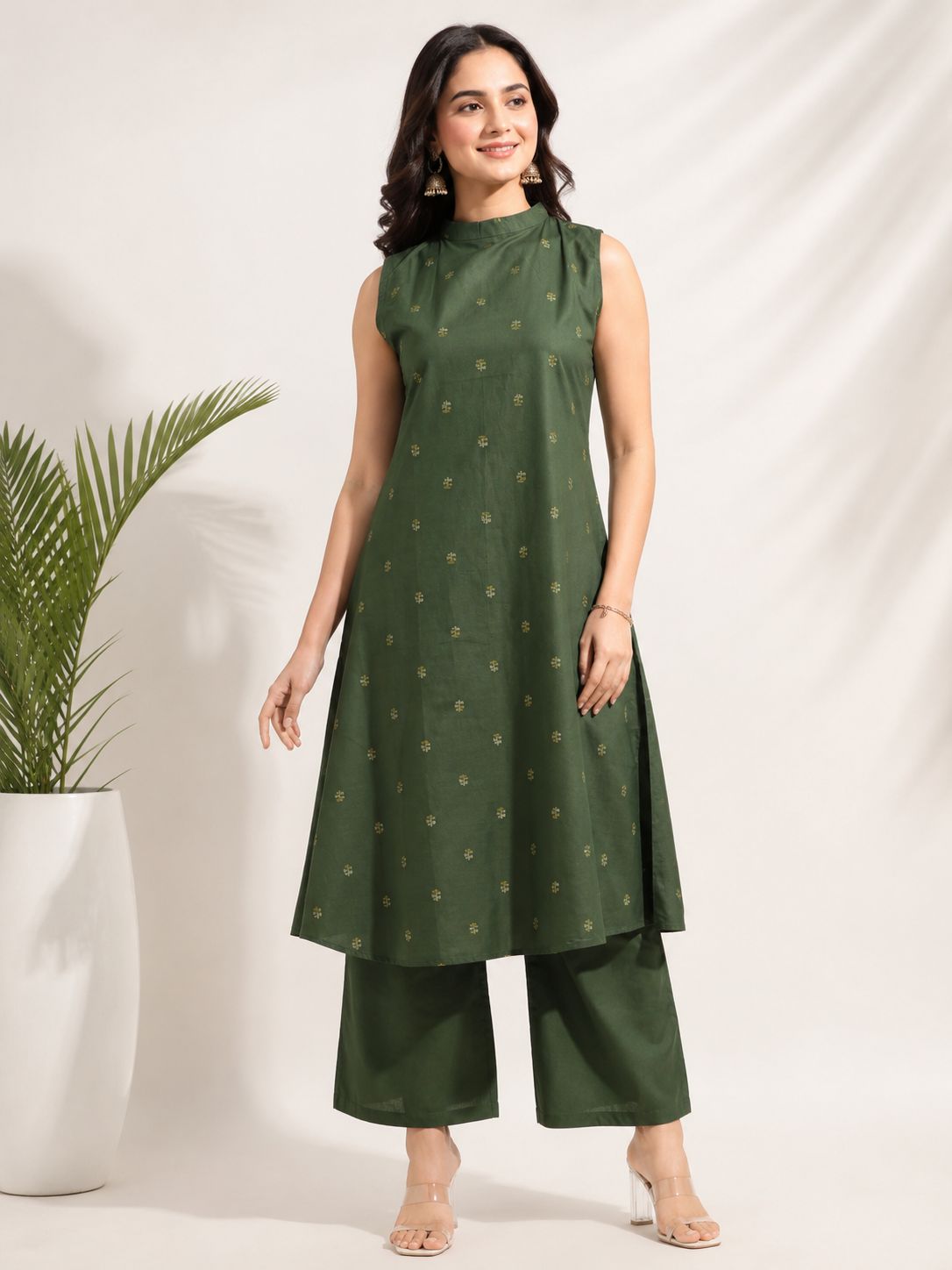 Naisha K 1058 Dhabu Cotton Kurti Pant Set - Amrah Wholesale