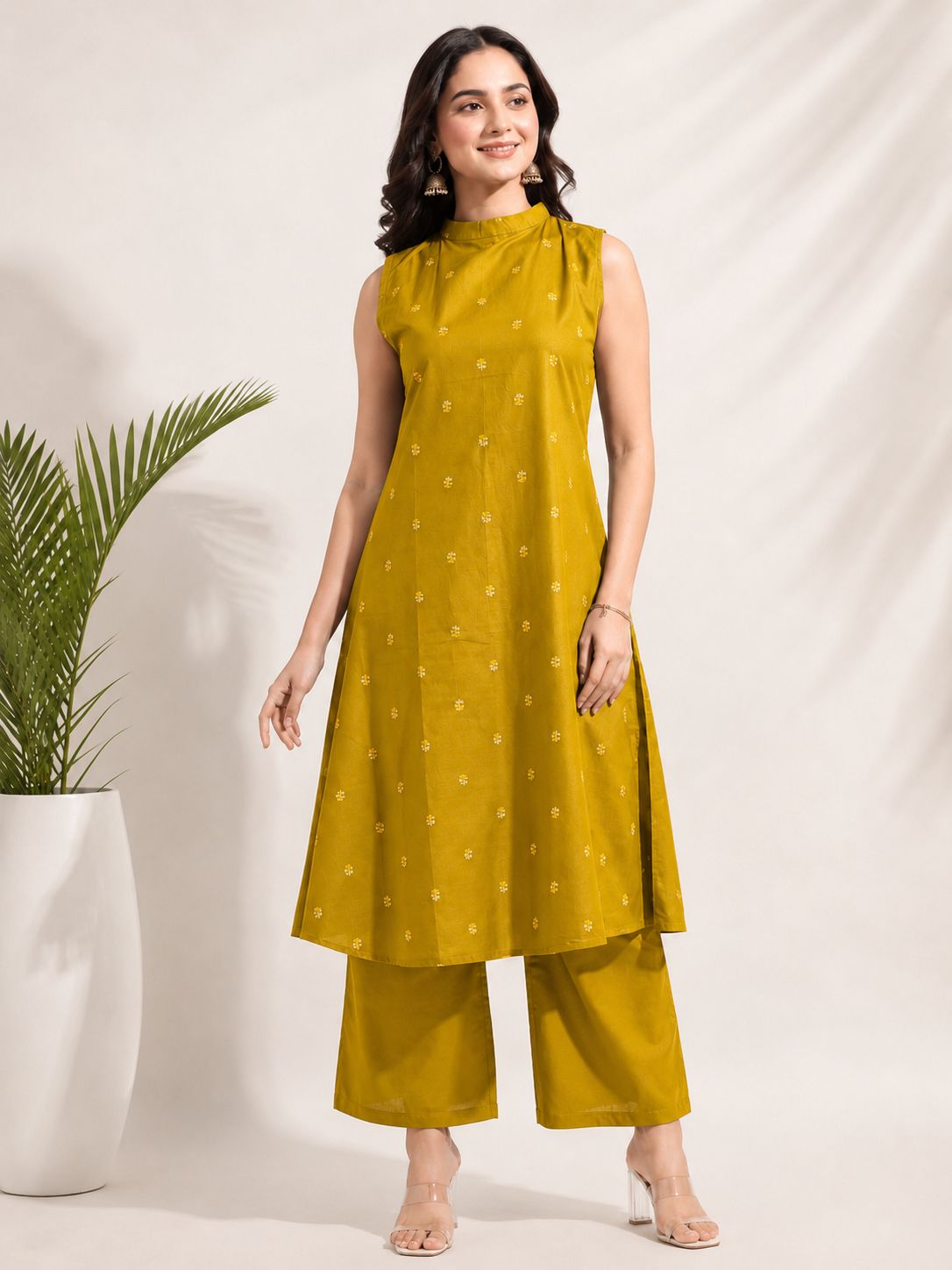 Naisha K 1058 Dhabu Cotton Kurti Pant Set - Amrah Wholesale