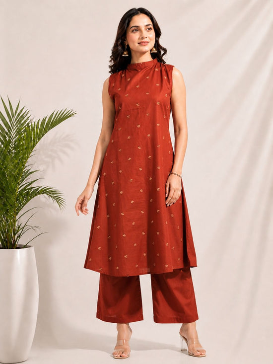 Naisha K 1058 Dhabu Cotton Kurti Pant Set - Amrah Wholesale