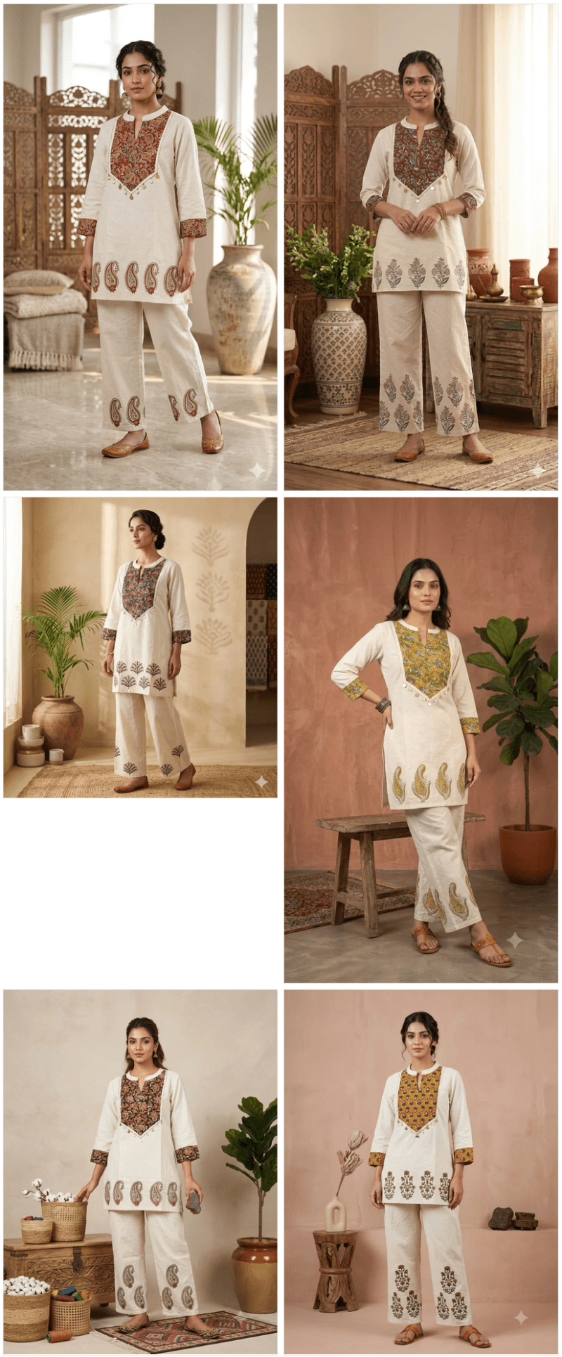 Naisha K 1118 Cotton Flex Ajrakh Patch Work Co-Ord Set - Amrah Wholesale