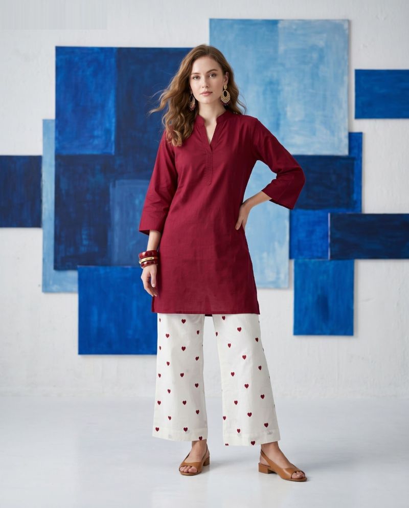 Naisha K 1154 Dhabu Cotton Printed Kurti Pant Set