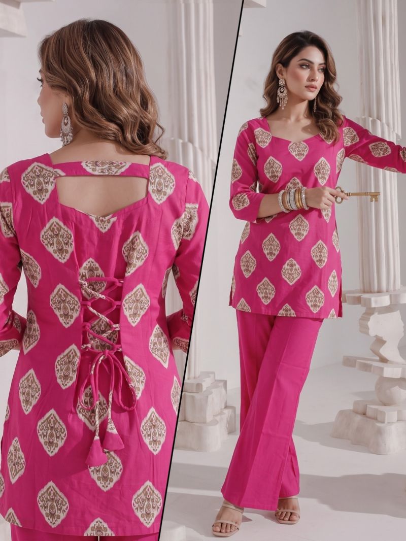 Naisha K 1201 Cotton Discharge Print Co-Ord Set - Amrah Wholesale